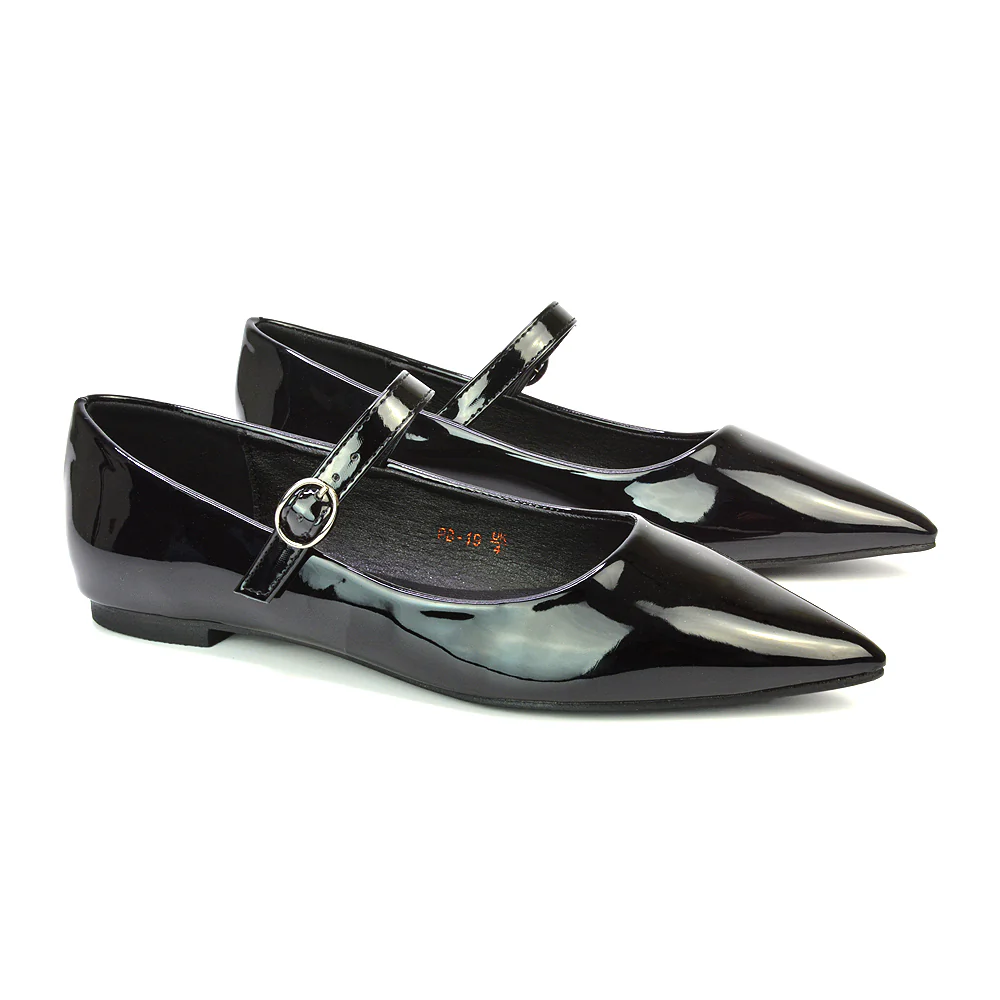 Aimee Pointed Toe Strappy Ballerina Pump Flat Shoes in Ivory Satin - Image 124