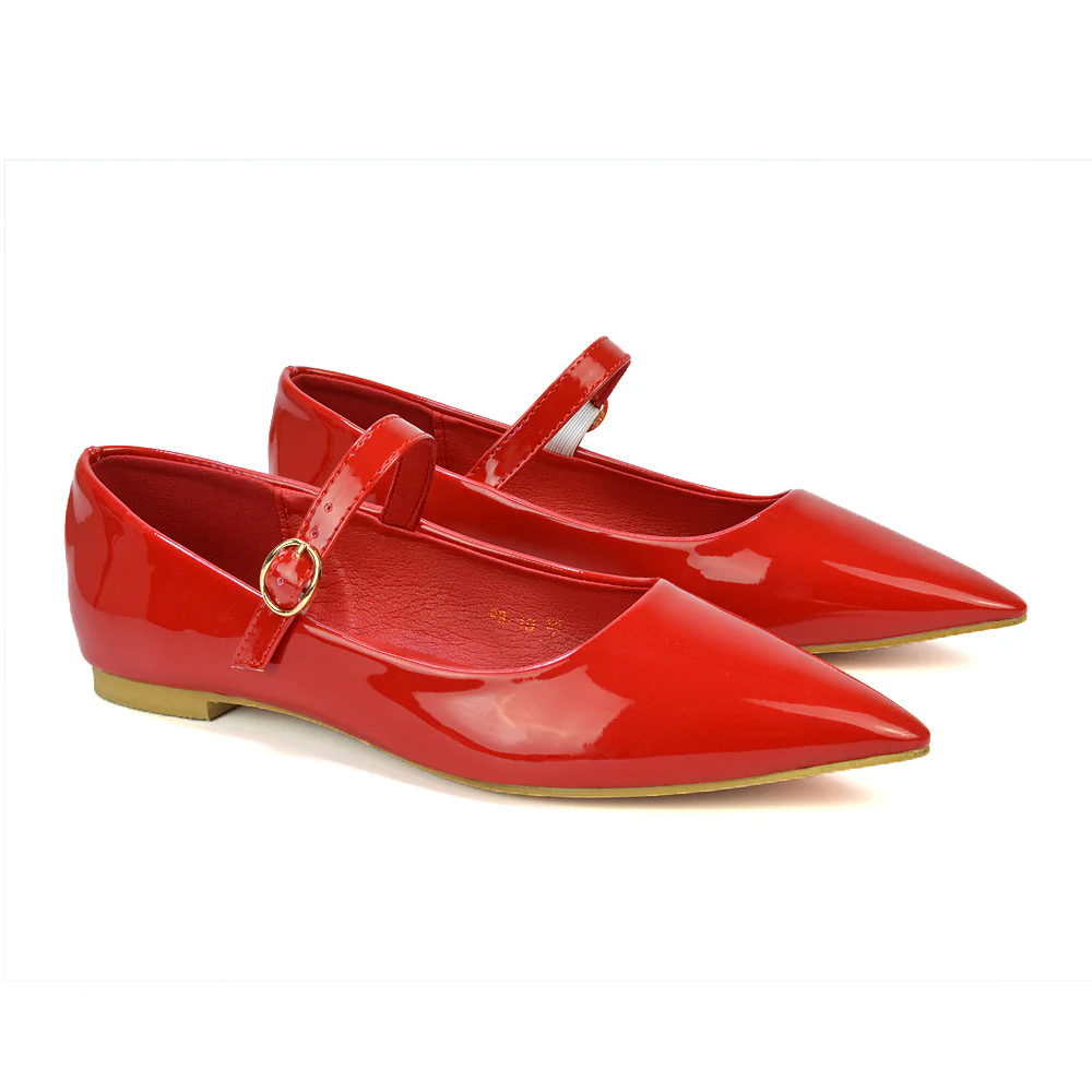 Aimee Pointed Toe Strappy Ballerina Pump Flat Shoes in Navy Satin - Image 10