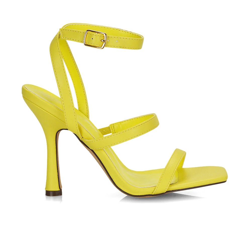 Aimee Square Toe Buckle Closure Stiletto Strappy High Heel Sandal In Black - Image 33