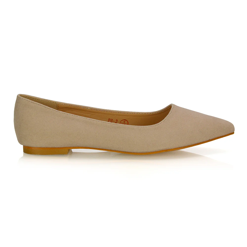 Alessia Flat Pointed Toe Low Heel Slip on Bridal Ballerina Pump Shoes in Green - Image 138
