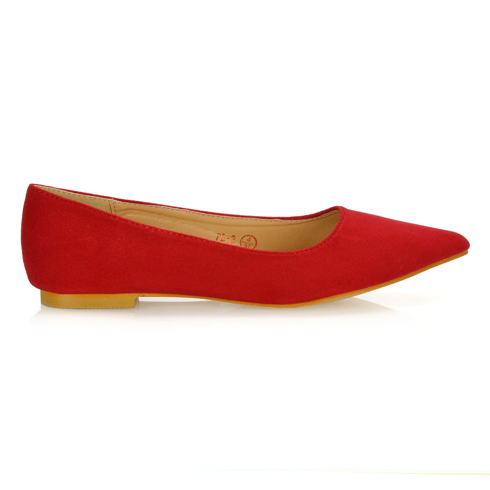 Alessia Flat Pointed Toe Low Heel Slip on Bridal Ballerina Pump Shoes in Green - Image 15