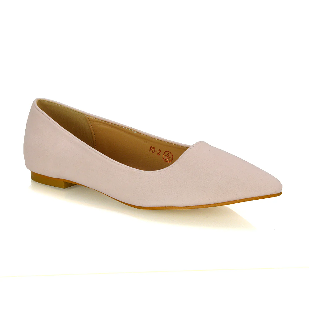 Alessia Flat Pointed Toe Low Heel Slip on Bridal Ballerina Pump Shoes in Green - Image 79
