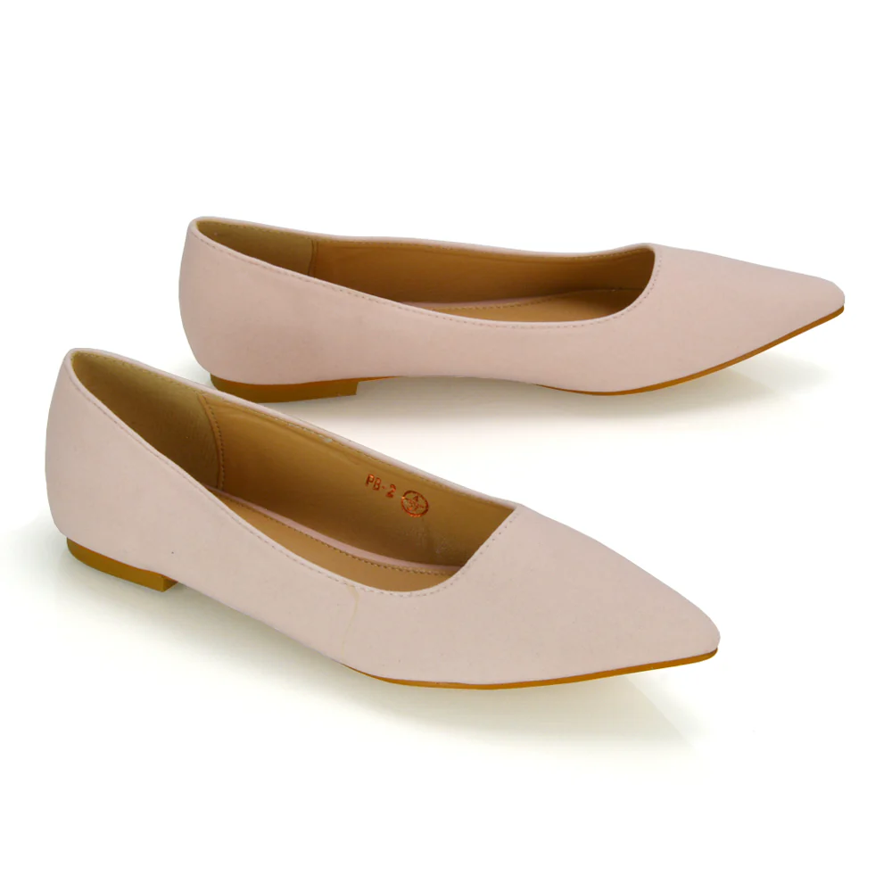 Alessia Flat Pointed Toe Low Heel Slip on Bridal Ballerina Pump Shoes in Green - Image 95