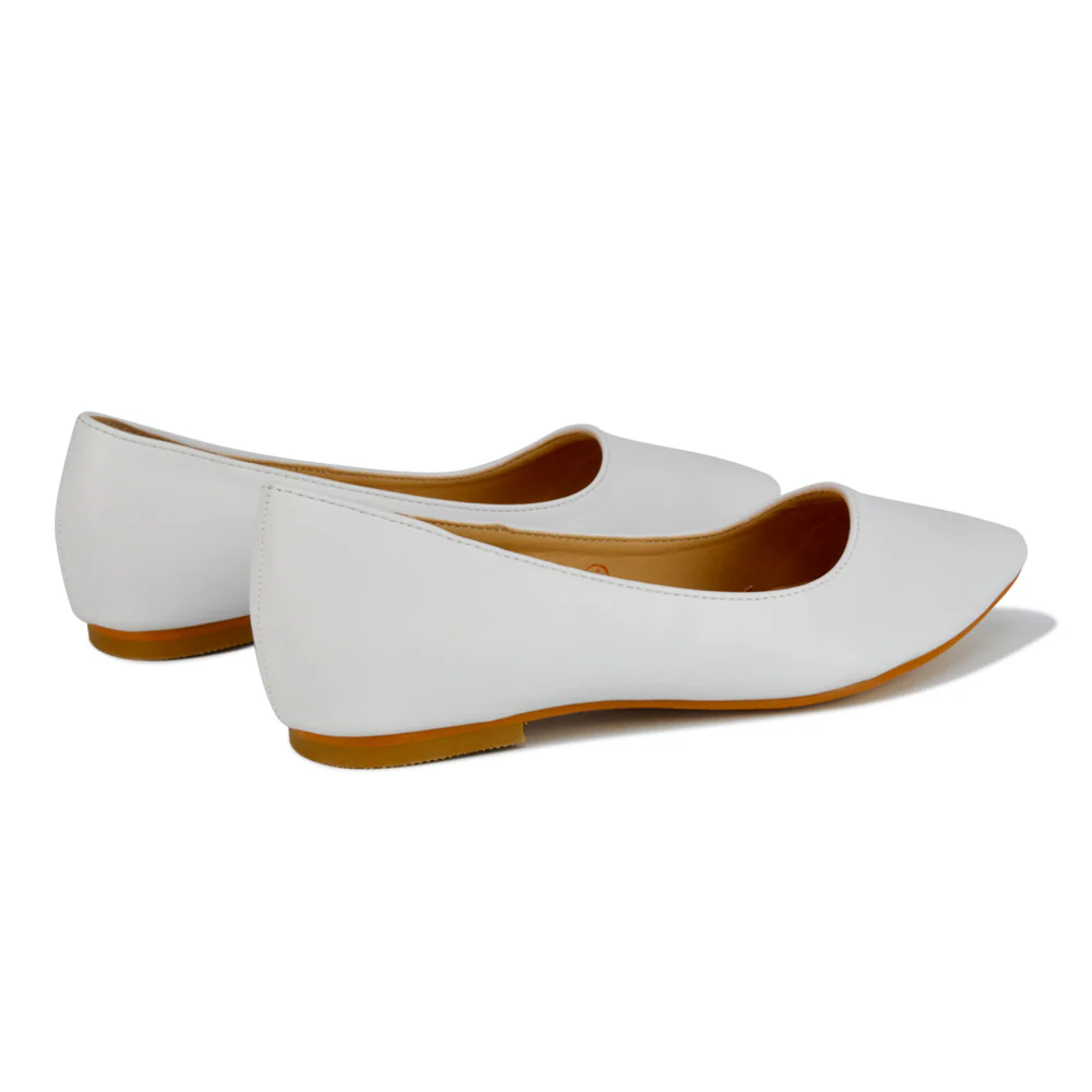 Alessia Flat Pointed Toe Low Heel Slip on Bridal Ballerina Pump Shoes in Pastel Pink - Image 62