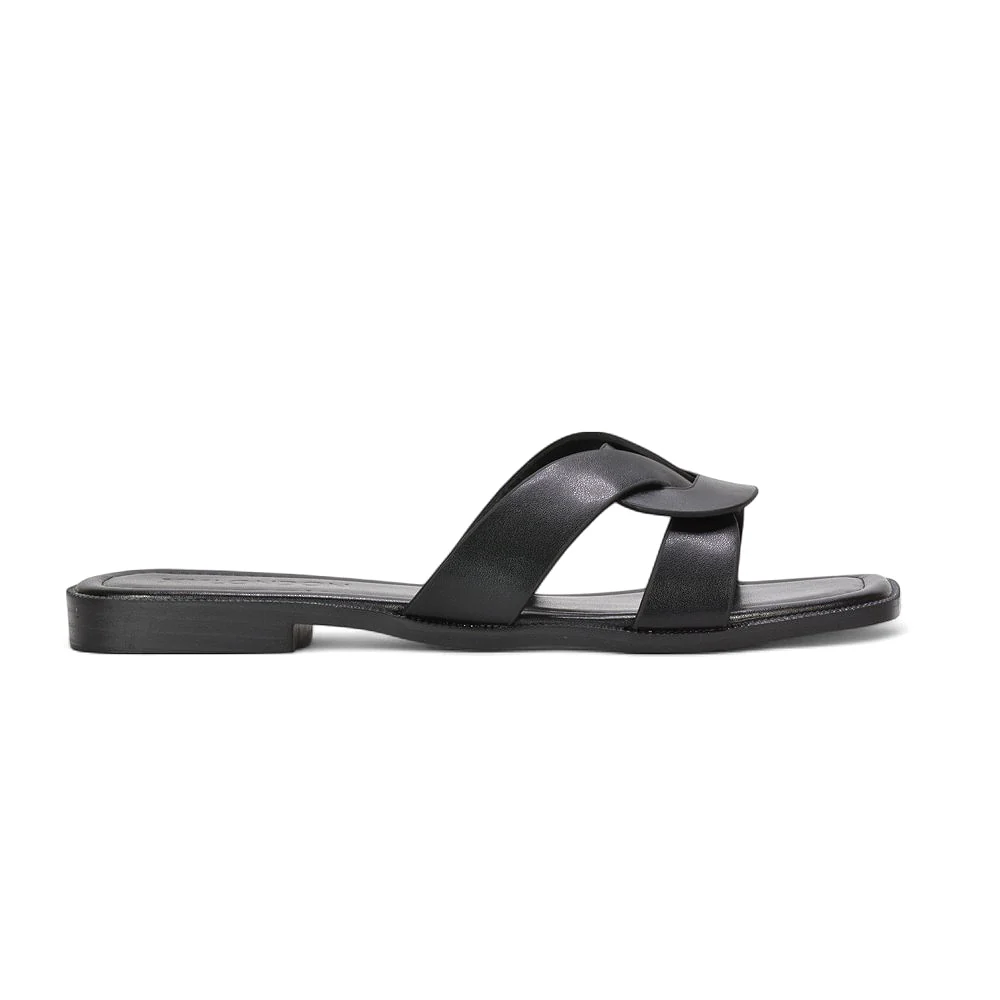 Amalie Women’s Flat Slip-On Slider Sandals for Summer in Tan Synthetic Leather - Image 12