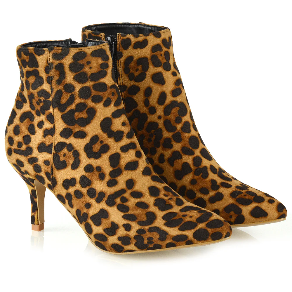 Anastasia Low mid Kitten High Heel Stiletto Zip-up Metallic Ankle Boots in Silver - Image 165