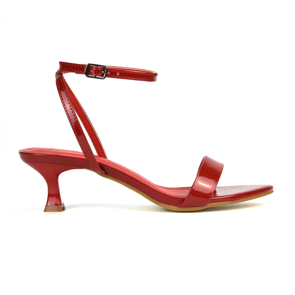 Antonia Strappy Party Kitten Low Heel Sandals in Silver Metallic - Image 6