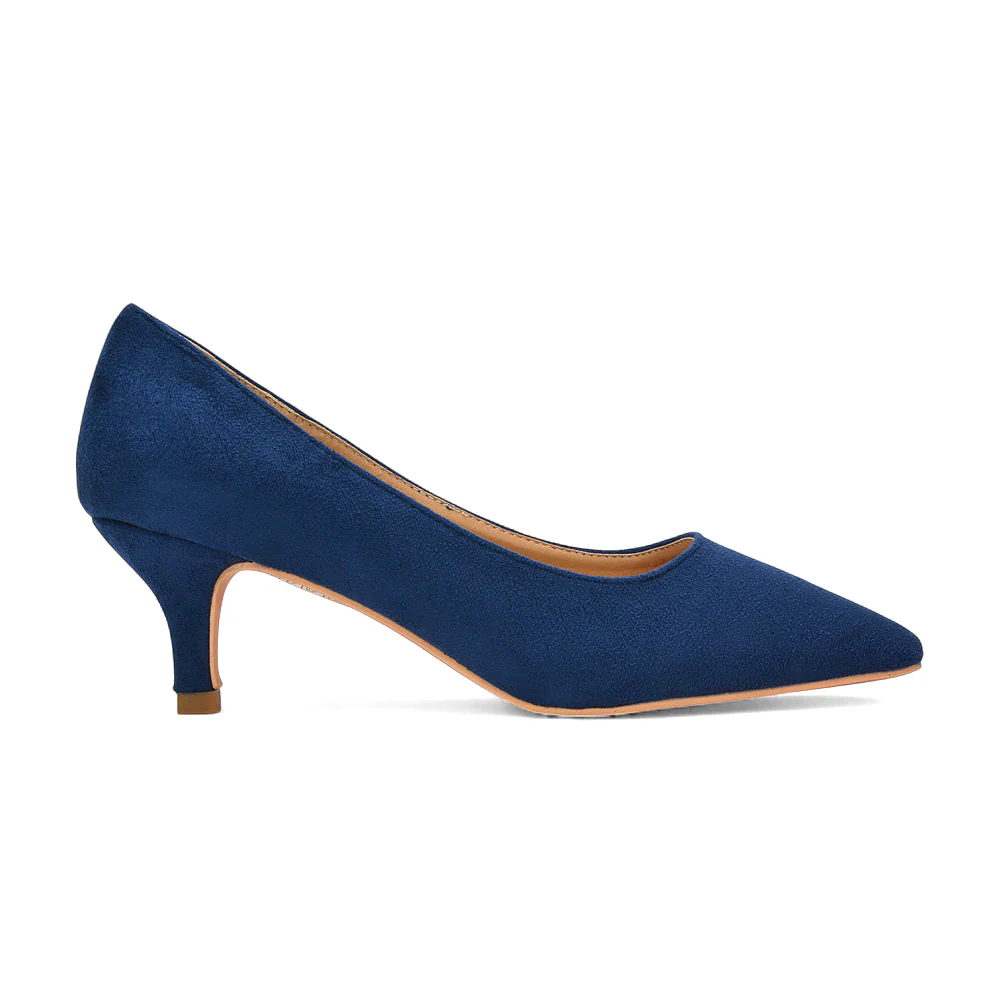 Audrey Kitten Heel Pointed Toe Court Shoes in Gold Metallic - Image 22