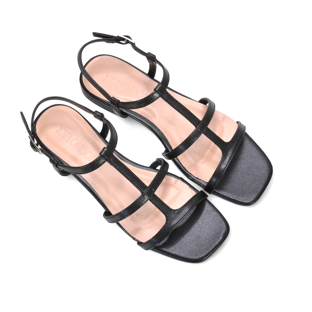 Aurora Women’s Strappy Square Toe Caged Flat Sandals in Burgundy Patent - Image 12