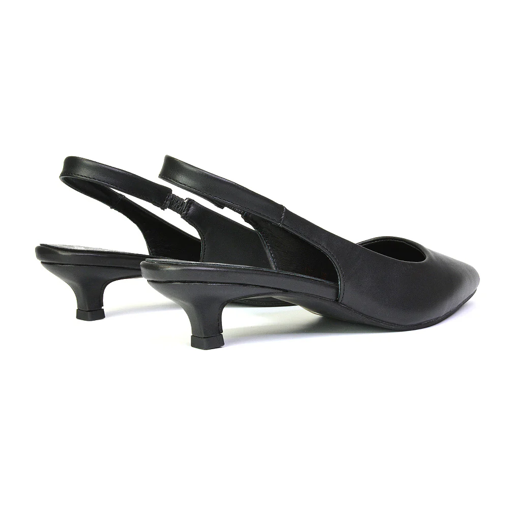 Avalone Pointed Toe Sling Back Strappy Sandals Bridal Shoes with Kitten Heel in Gold - Image 111