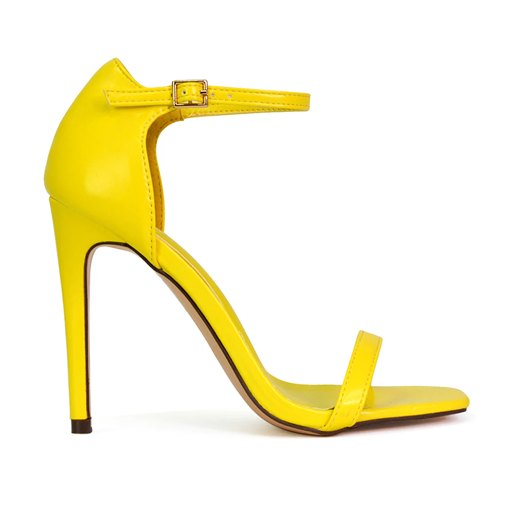 Bambi Square Toe Party Stiletto High Heel Strappy Sandals in White - Image 78