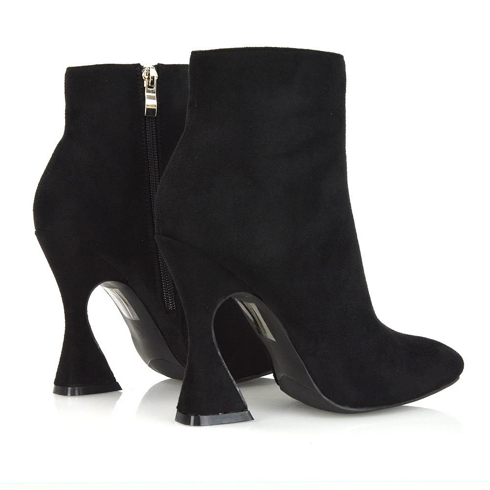 BROOKE SQUARE TOE INSIDE ZIP-UP SCULPTURED HIGH HEEL ANKLE BOOTS IN WHITE SYNTHETIC LEATHER - Image 155
