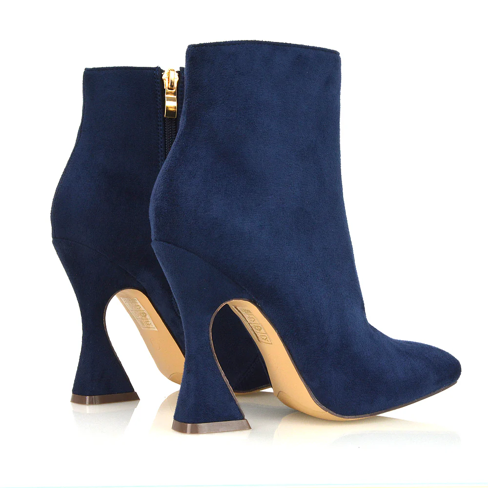BROOKE SQUARE TOE INSIDE ZIP-UP SCULPTURED HIGH HEEL ANKLE BOOTS IN WHITE SYNTHETIC LEATHER - Image 50