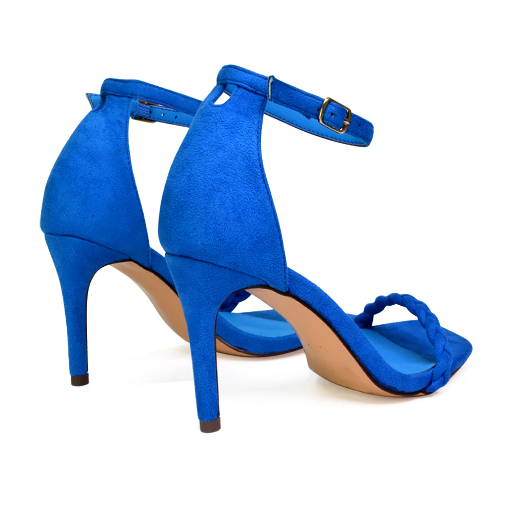 Brookes Woven Strappy Square Toe Stiletto High Heel Sandals in Orange - Image 27