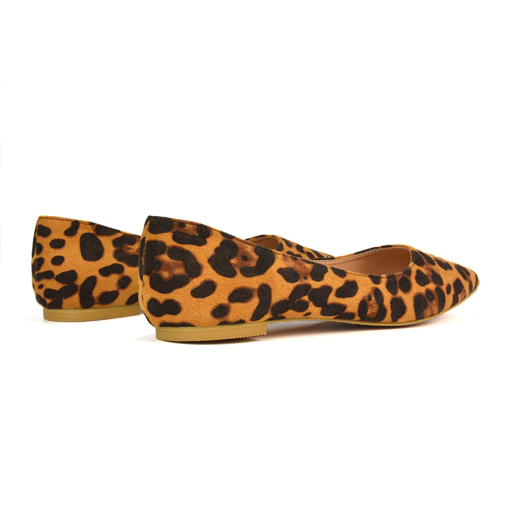 Bubbles Bridal Flats Pointed Toe Wedding Slip on Flat Ballerina Pump Shoes in Leopard Pattern - Image 7