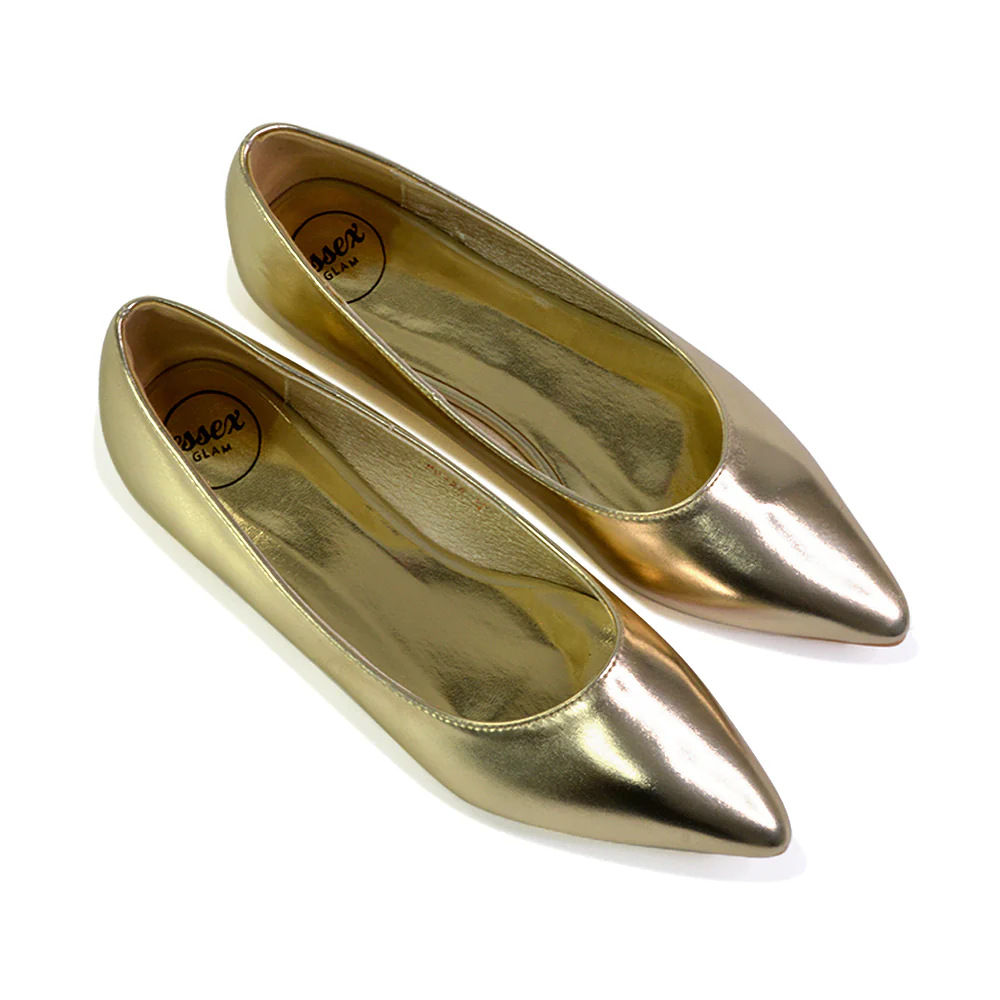 Bubbles Bridal Flats Pointed Toe Wedding Slip on Flat Ballerina Pump Shoes in Denim - Image 45