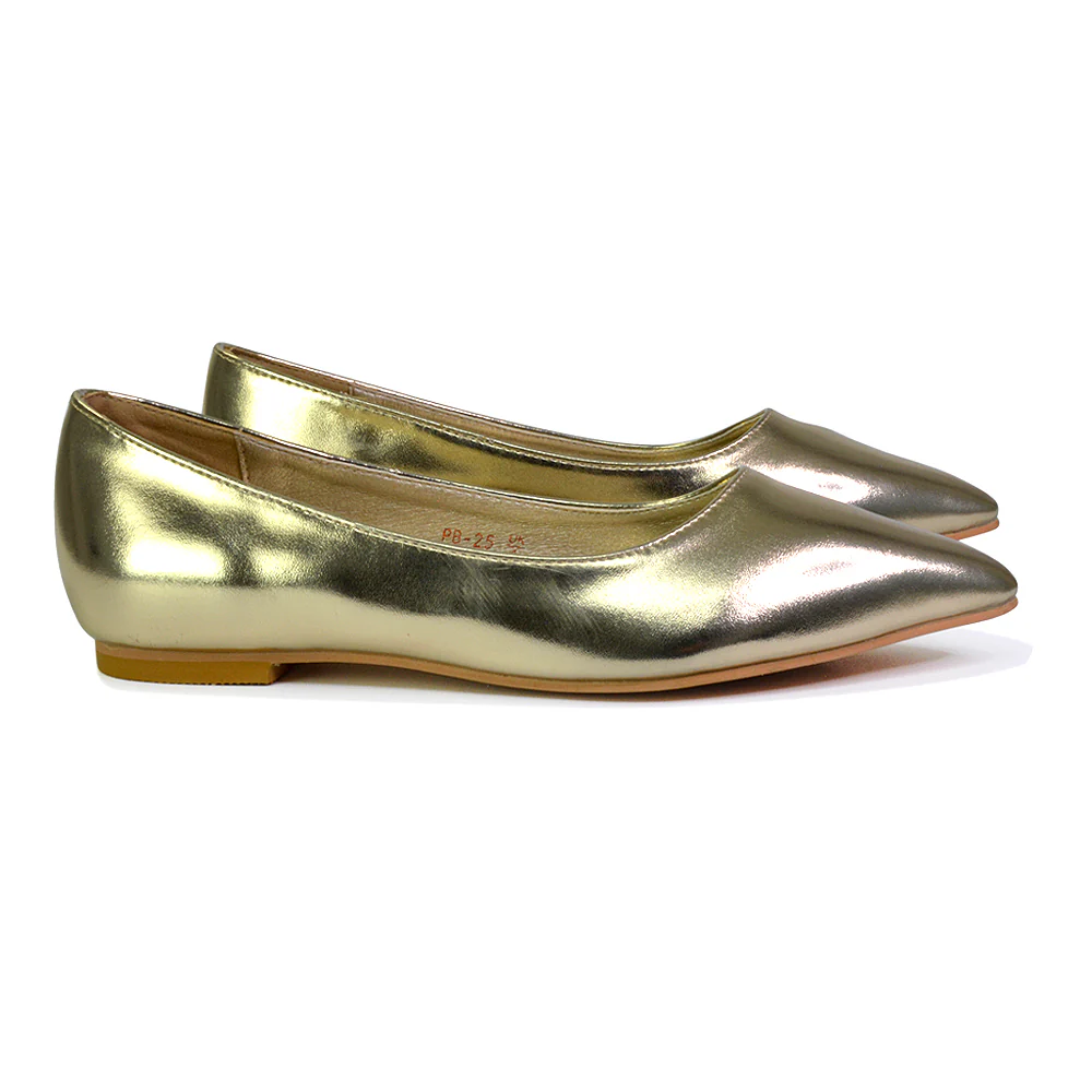 Bubbles Bridal Flats Pointed Toe Wedding Slip on Flat Ballerina Pump Shoes in Denim - Image 57