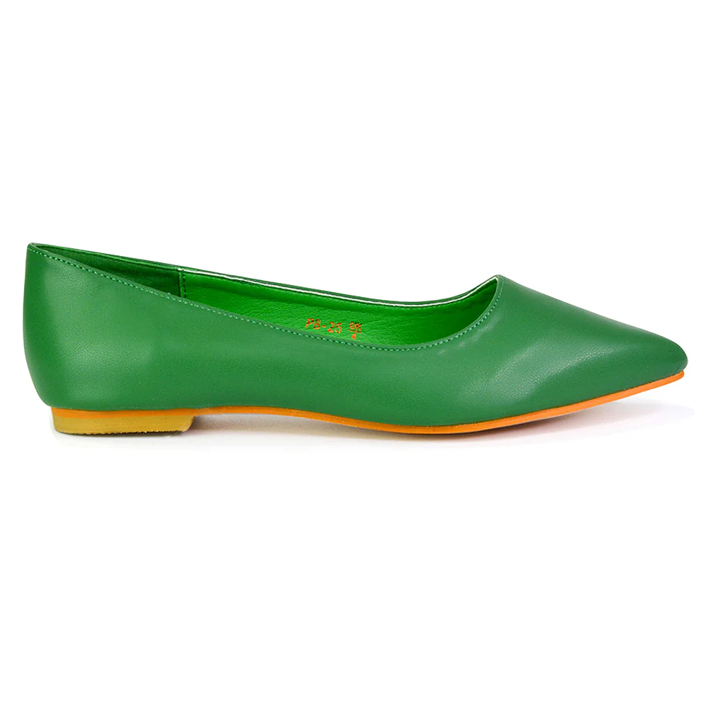 Bubbles Bridal Flats Pointed Toe Wedding Slip on Flat Ballerina Pump Shoes in Green - Image 23