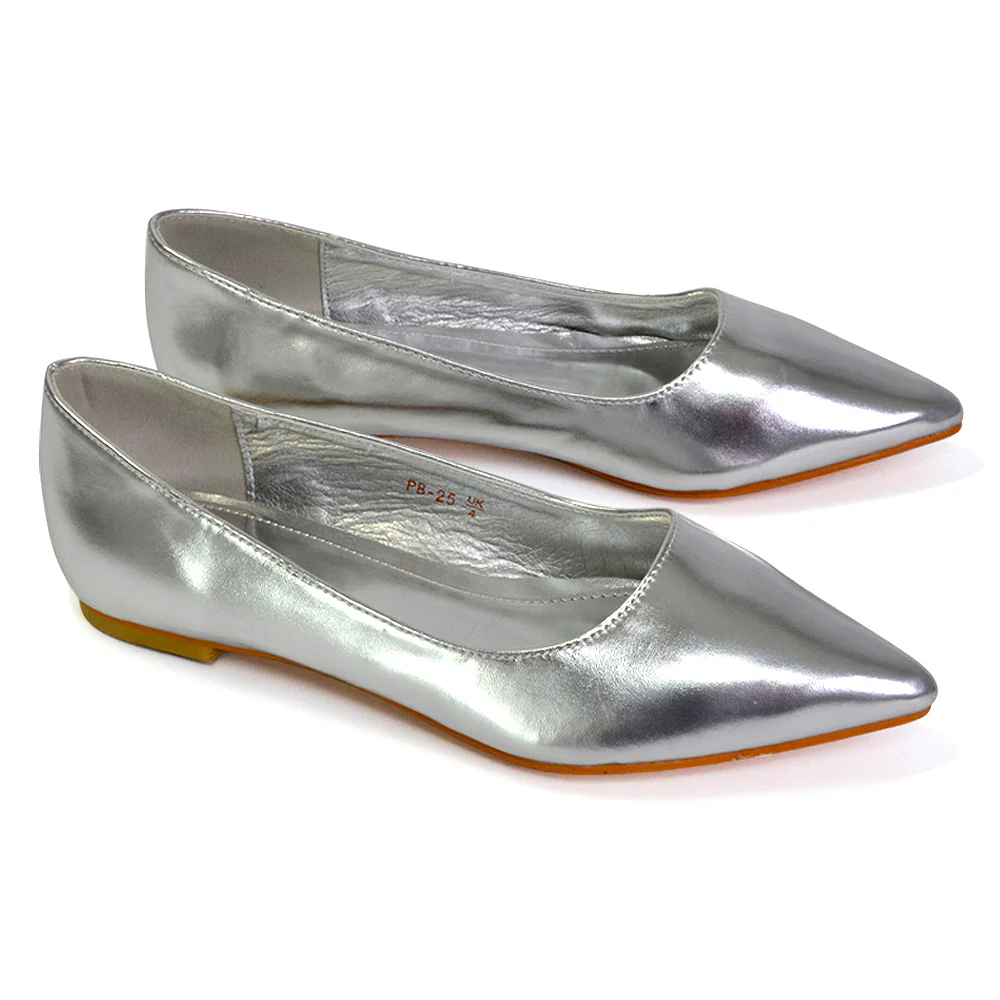 Bubbles Bridal Flats Pointed Toe Wedding Slip on Flat Ballerina Pump Shoes in Green - Image 56