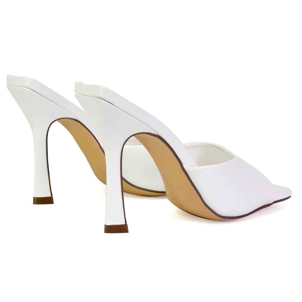 Carla Strappy Square Toe Stiletto High Heels Mule Sandals in Black - Image 57