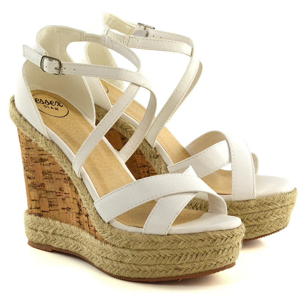 CHANCE WOVEN DETAIL STRAPPY WEDGE HEEL PLATFORM SANDALS IN SILVER METALLIC - Image 18