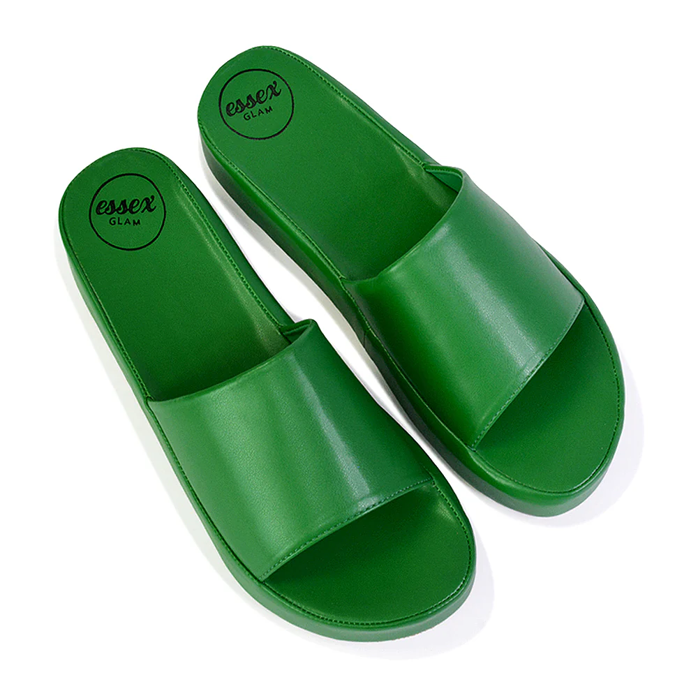 Coco Flatform Summer Comfy Slip on Low Wedge Platform Flat Sandal Slides in Black - Image 28