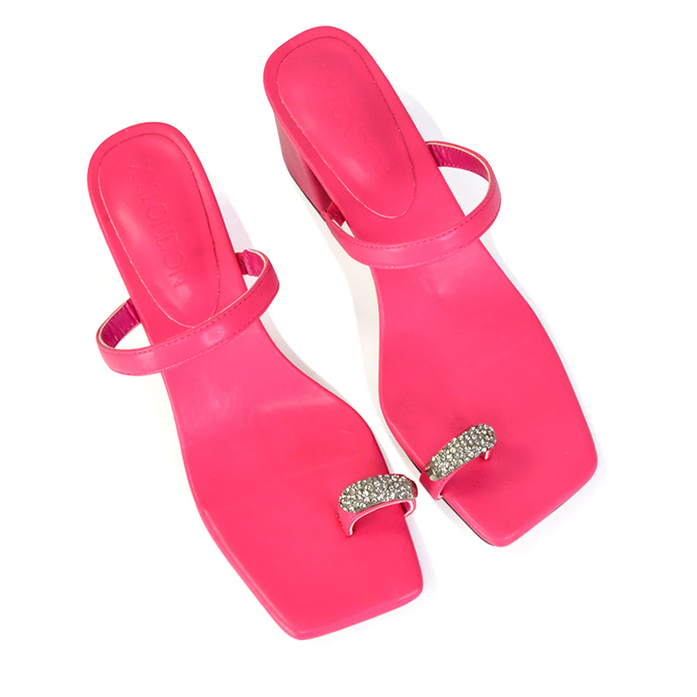Daiquiri Double Strap Square Toe Ring Block Heel Sandals in Gold - Image 42