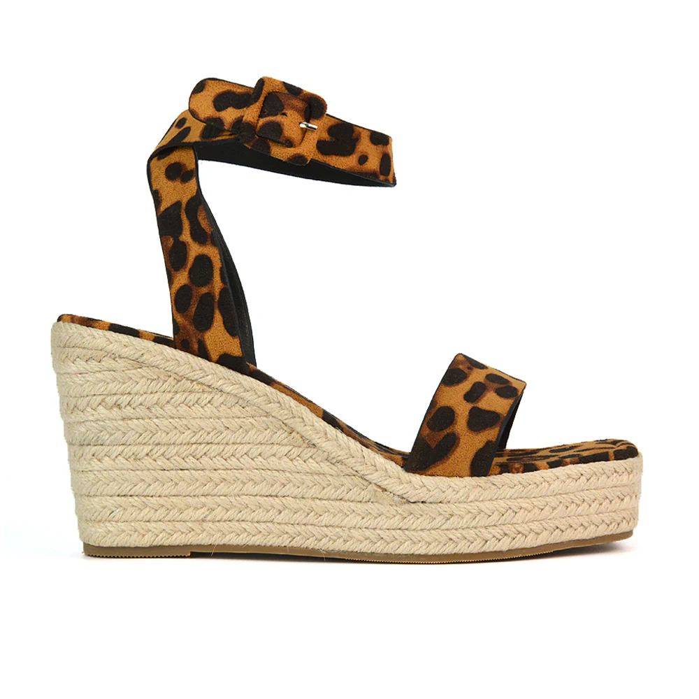 Dayla Platform Espadrille Sandal Wedge Heel With a Square Toe in Gold - Image 21
