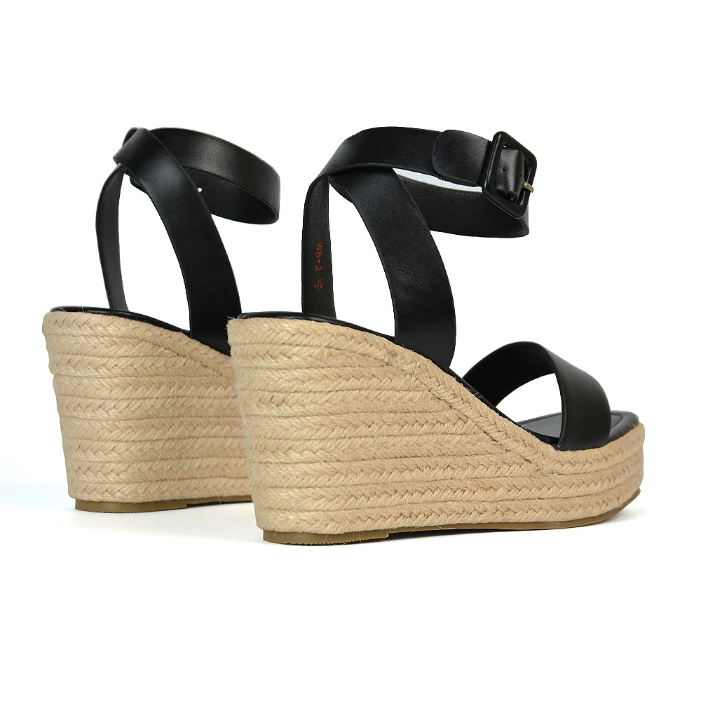 Dayla Platform Espadrille Sandal Wedge Heel With a Square Toe in Silver - Image 10