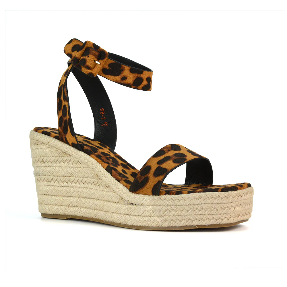 Dayla Platform Espadrille Sandal Wedge Heel With a Square Toe in Tan - Image 10