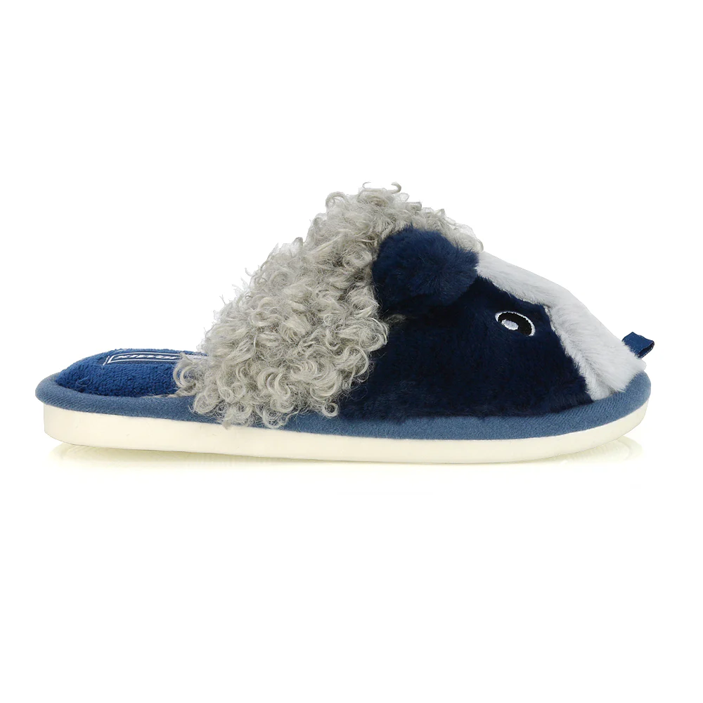 Dinah Faux Fur Fluffy Animal Design Cosy Close Toe Flat Mule Slippers in Orange - Image 4