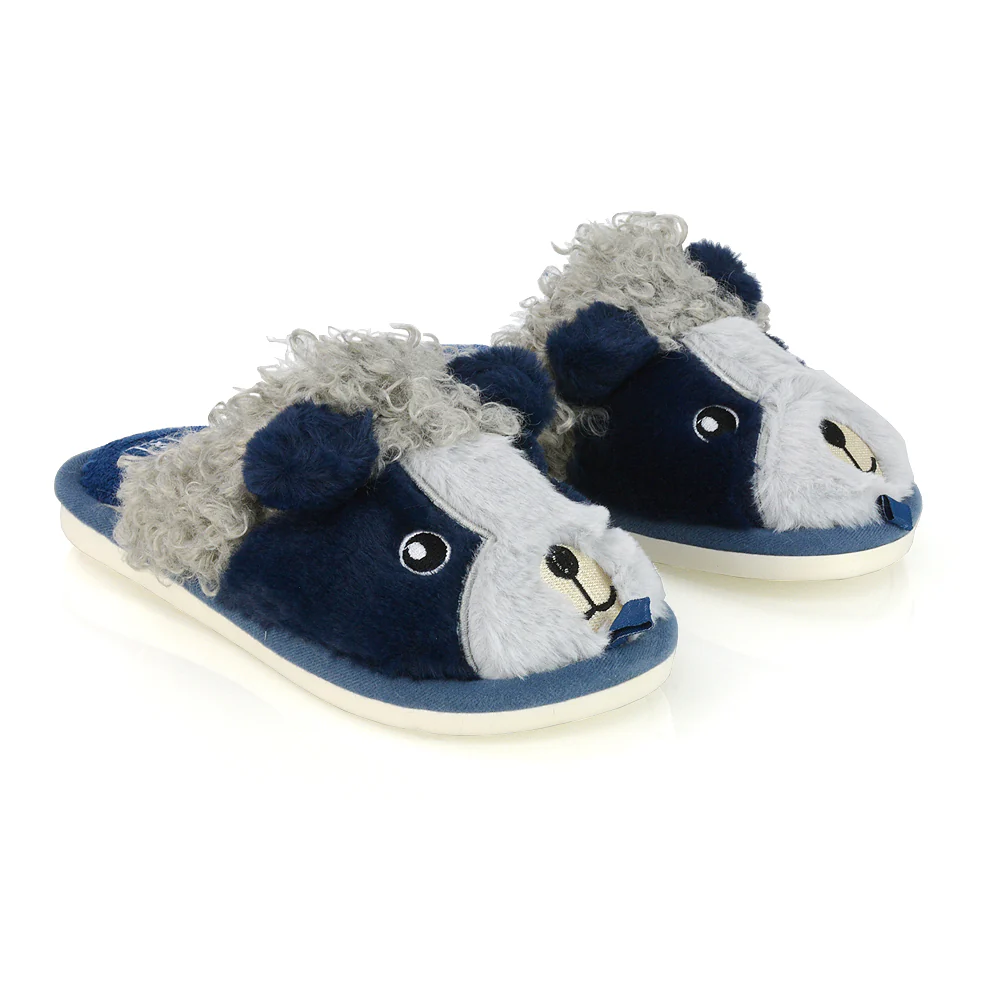 Dinah Faux Fur Fluffy Animal Design Cosy Close Toe Flat Mule Slippers in Pink - Image 18