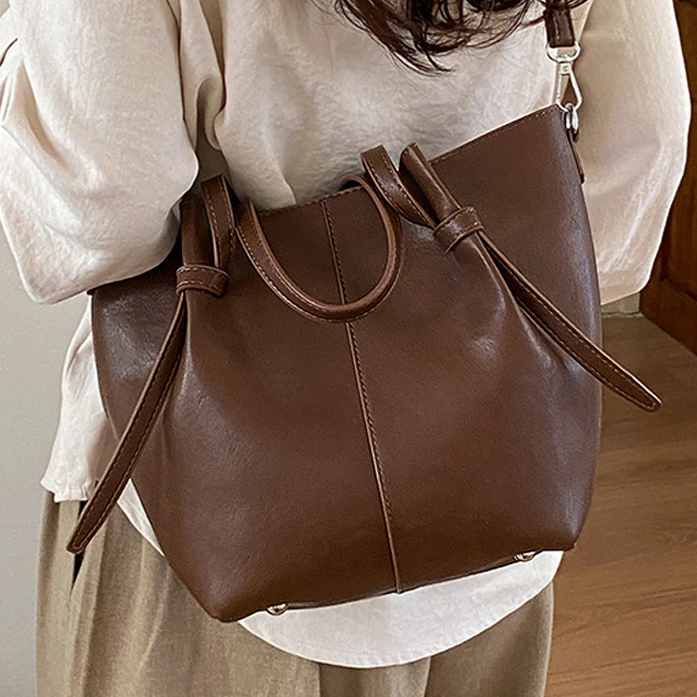 Estella Shoulder Tote Handbag With Crossbody Strap in Black - Image 14