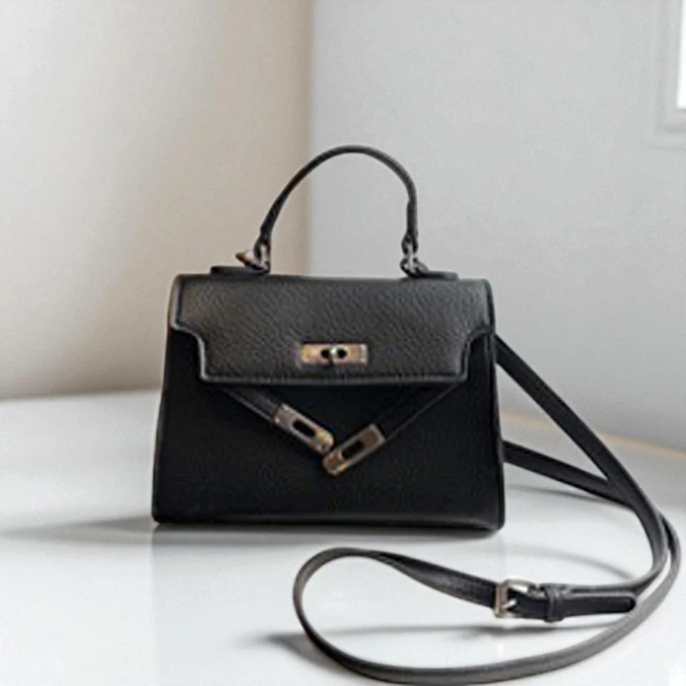 Fleur Mini Tote Bag With Adjustable Crossbody Strap in White - Image 10