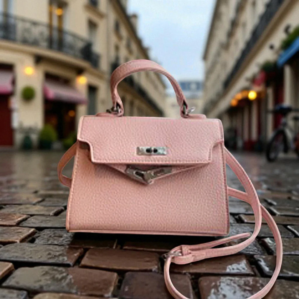 Fleur Mini Tote Bag With Adjustable Crossbody Strap in White - Image 5