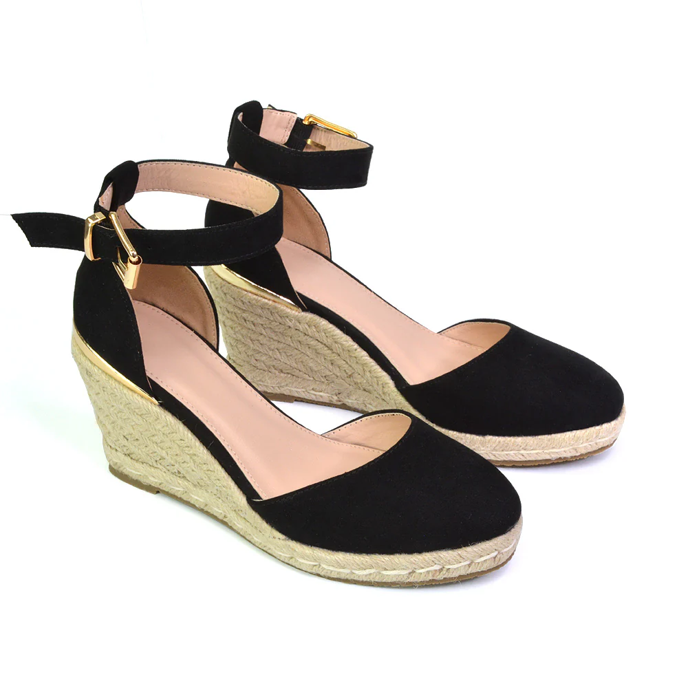 Forest Closed Toe Espadrilles With Sandal Wedge Heel in Black - Image 16