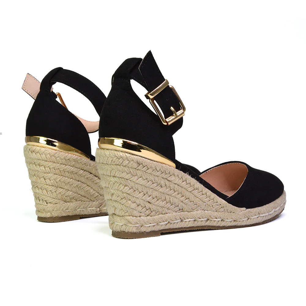 Forest Closed Toe Espadrilles With Sandal Wedge Heel in Black - Image 32