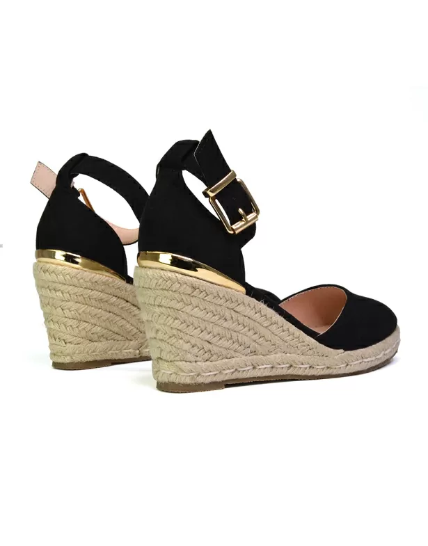 Forest Closed Toe Espadrilles With Sandal Wedge Heel in Black - Image 33