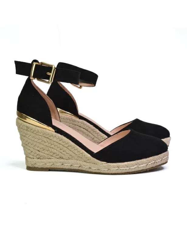 Forest Closed Toe Espadrilles With Sandal Wedge Heel in Black - Image 5