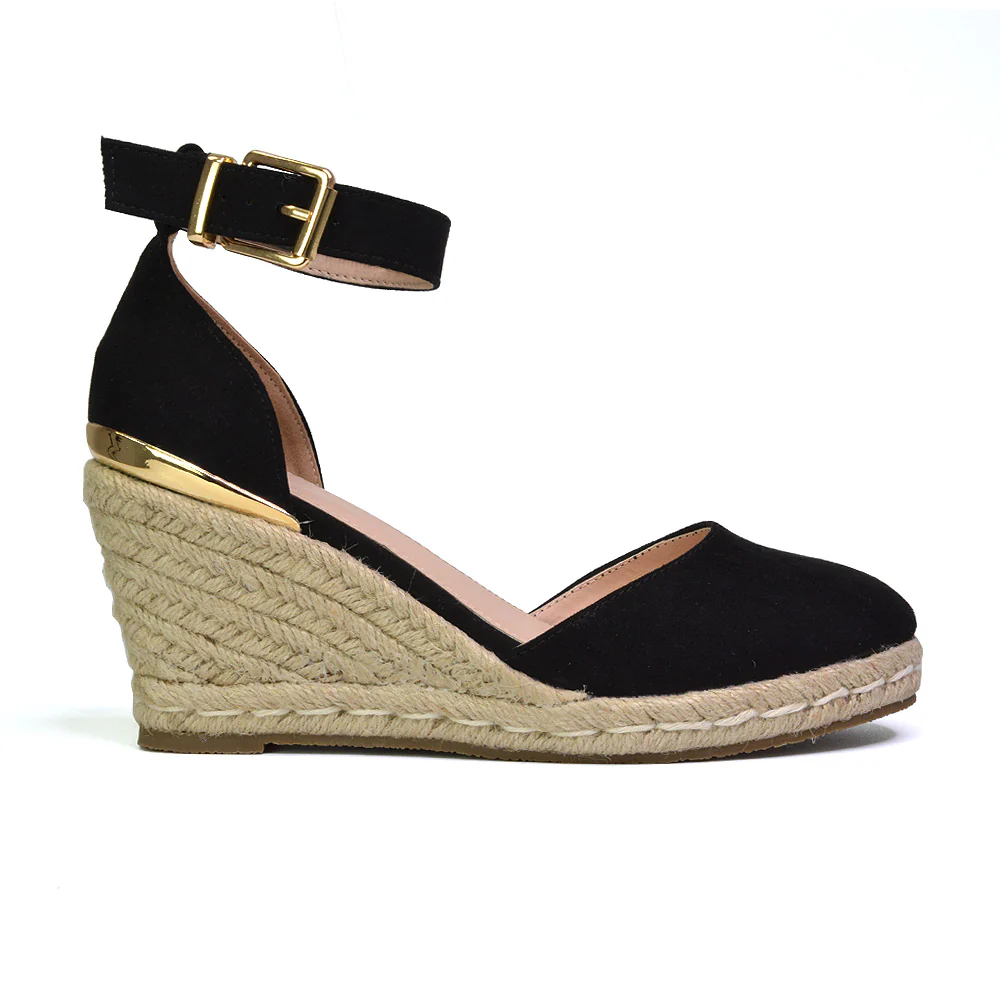 Forest Closed Toe Espadrilles With Sandal Wedge Heel in Black - Image 8