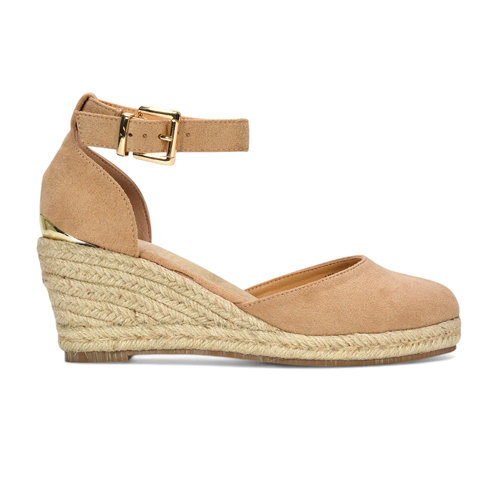 Forest Closed Toe Espadrilles With Sandal Wedge Heel in Beige - Image 4
