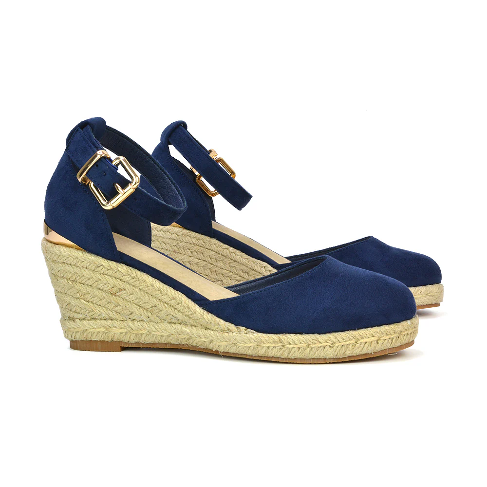 Forest Closed Toe Espadrilles With Sandal Wedge Heel in Gold - Image 41