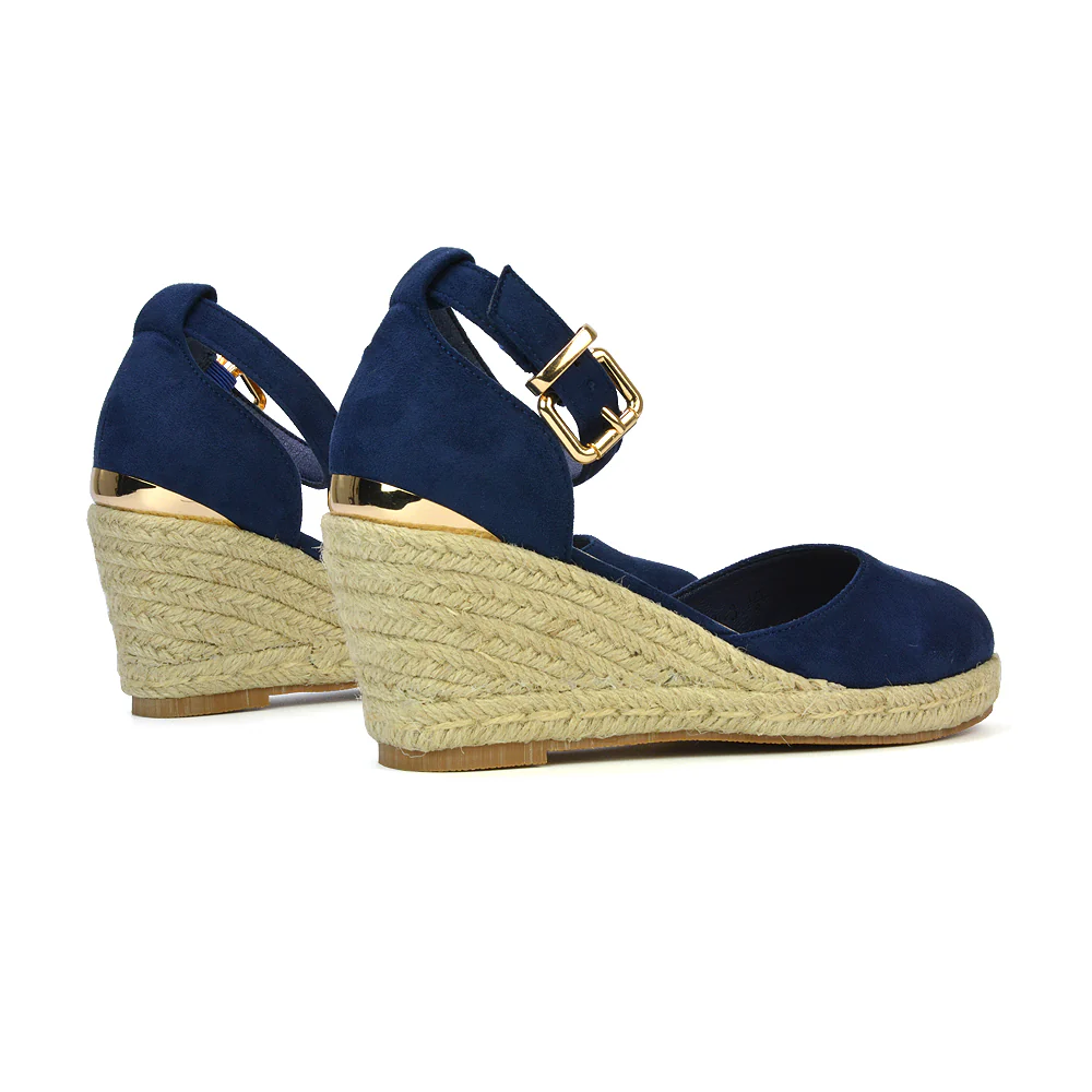 Forest Closed Toe Espadrilles With Sandal Wedge Heel in Gold - Image 42