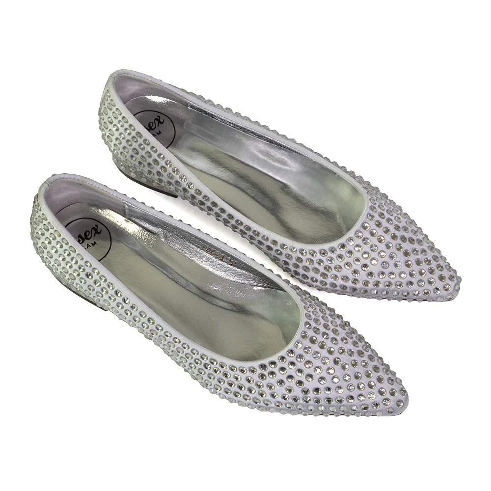 Gemini Diamante Sparkly Heels Wedding Shoes Bridal Heels in Silver - Image 8