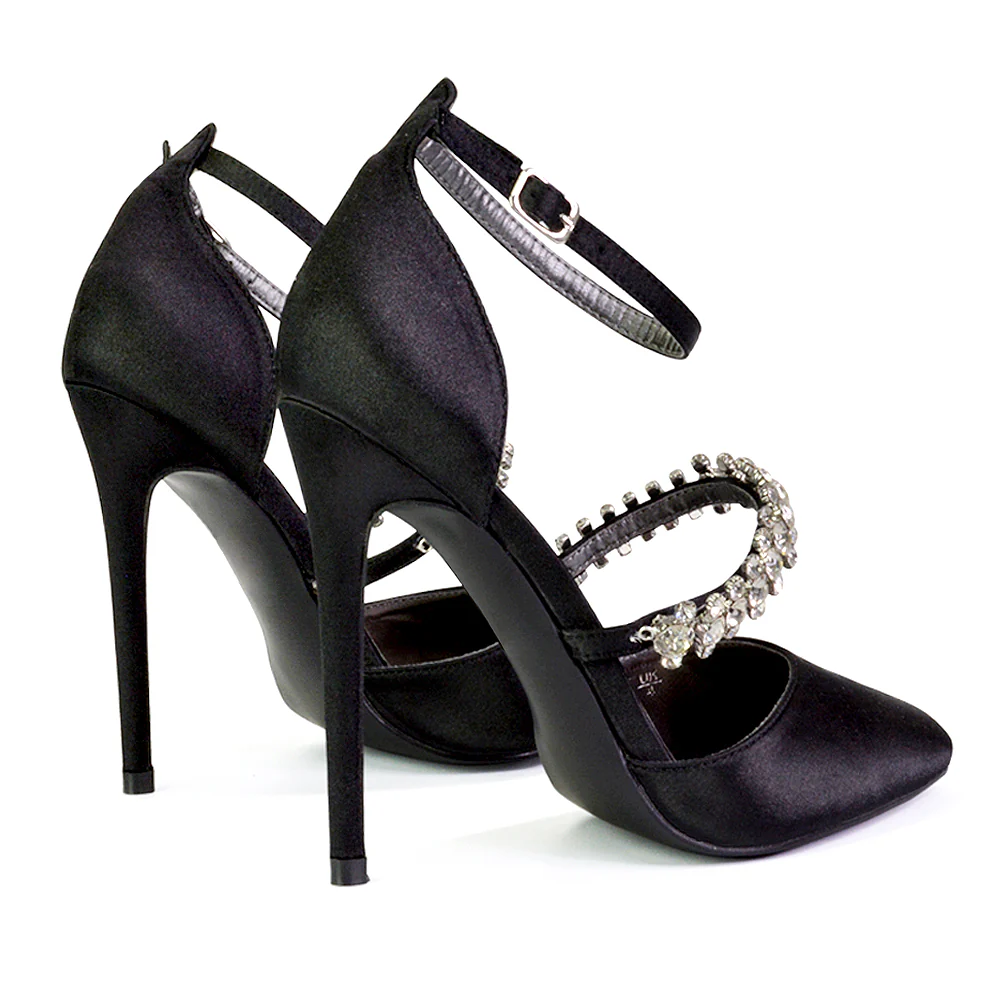 Giana Pointed Toe Strappy Stiletto High Heel Court Wedding Shoes in Ivory - Image 120