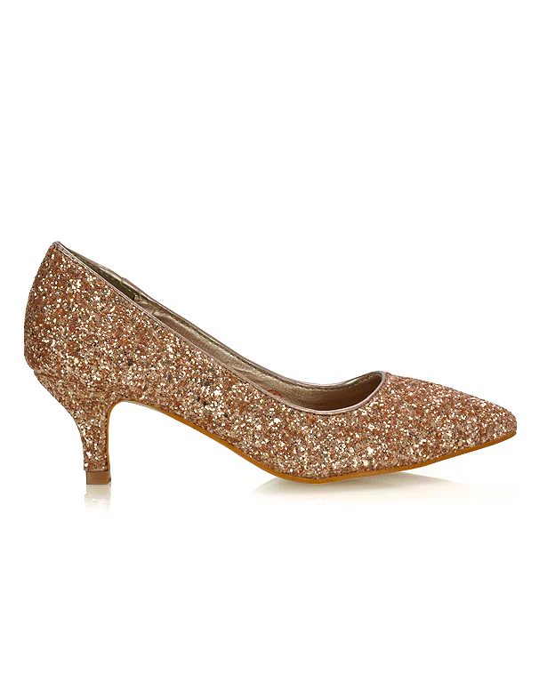 Gwyneth Pointed Toe Stiletto Low Kitten Court Heel Pumps in White Synthetic Leather - Image 120
