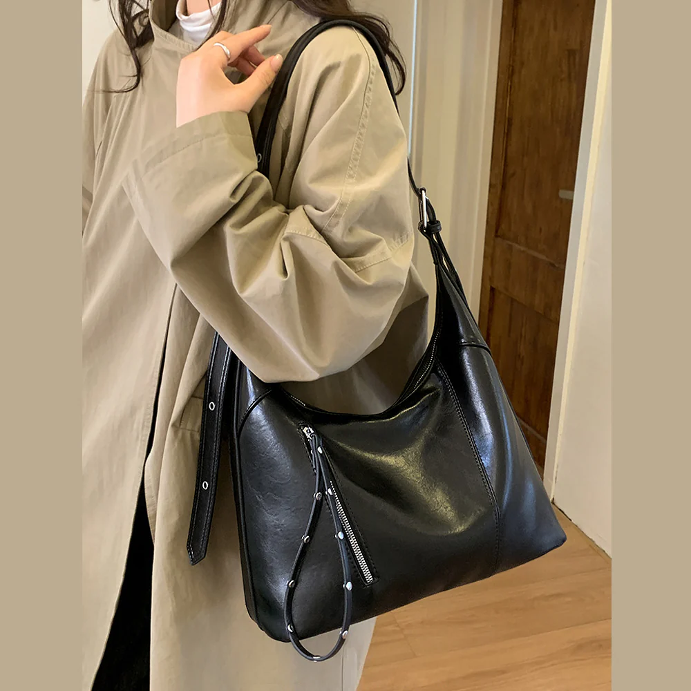 Harley Slouchy Casual Shoulder Bag With Zip in Tan - Image 16