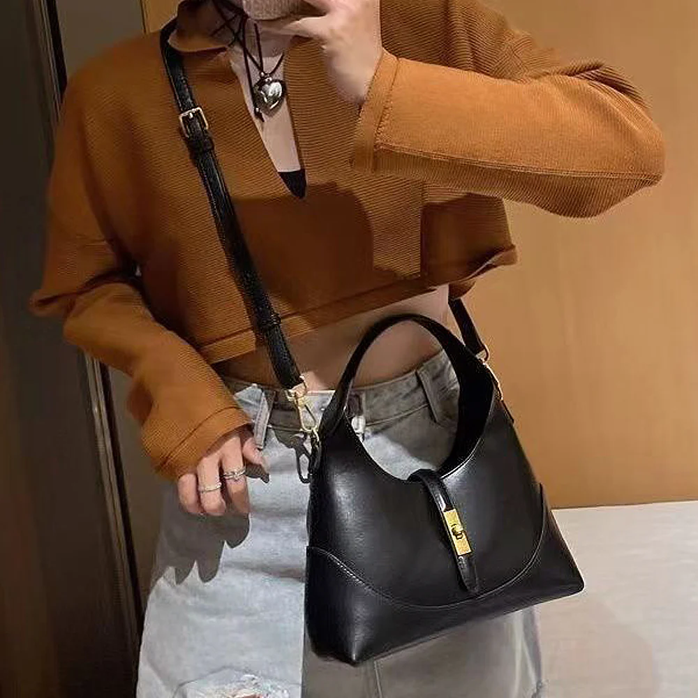 Harper Top Handle Women's Tote Satchel Bag With Crossbody Shoulder Strap in Brown - Image 6