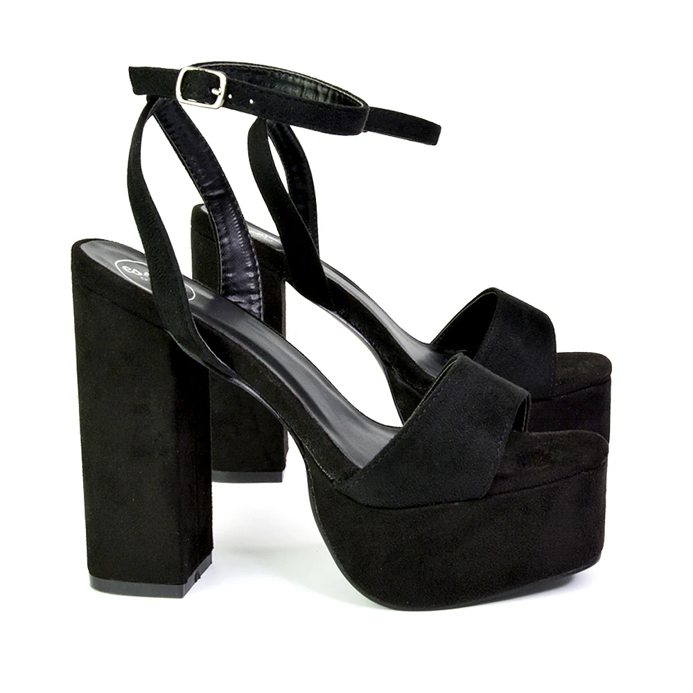 Jayce Strappy Chunky Block High Heel Shoes Platform in Green - Image 115