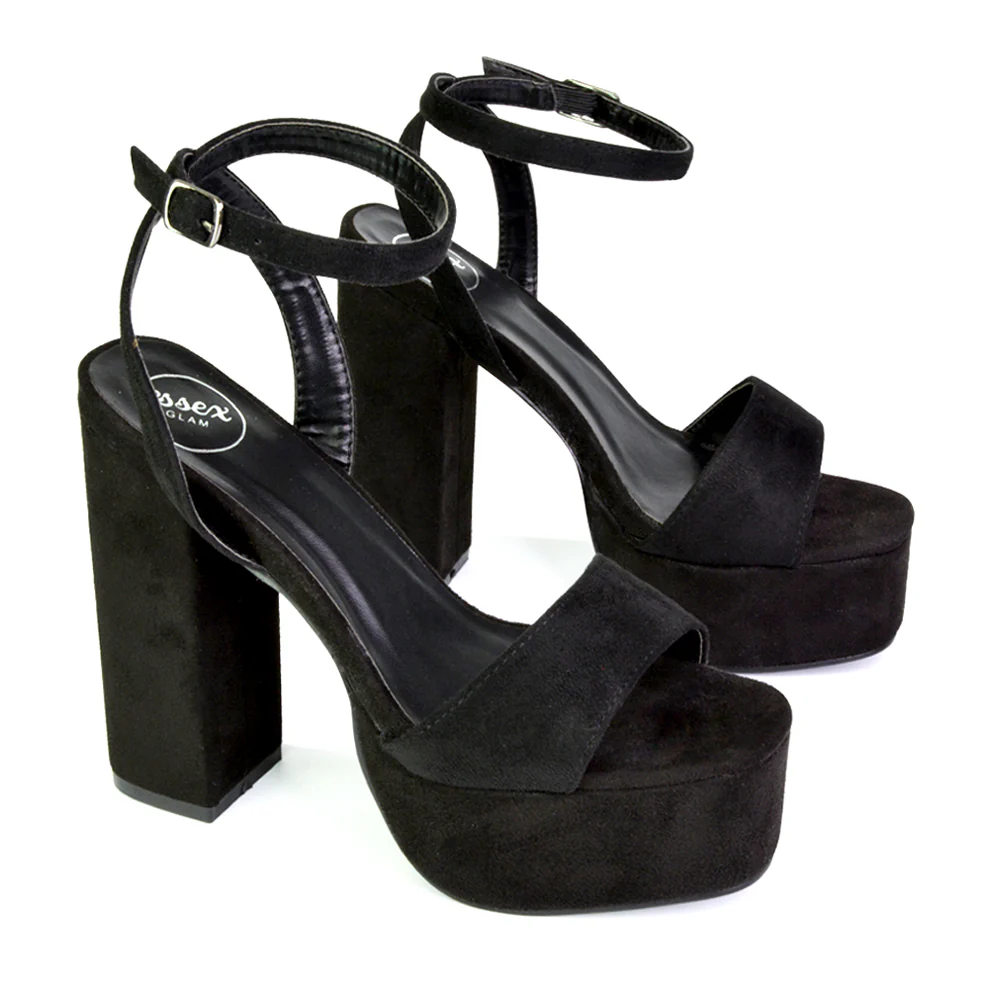 Jayce Strappy Chunky Block High Heel Shoes Platform in Green - Image 124